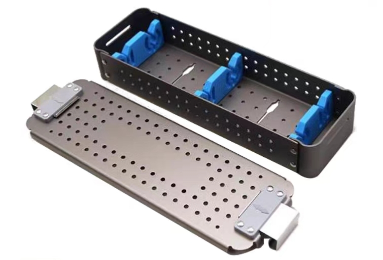 3 Silicone Racks Medical Surgical Instrument Protection Case Aluminum Alloy Rigid Endoscope Sterilization Container