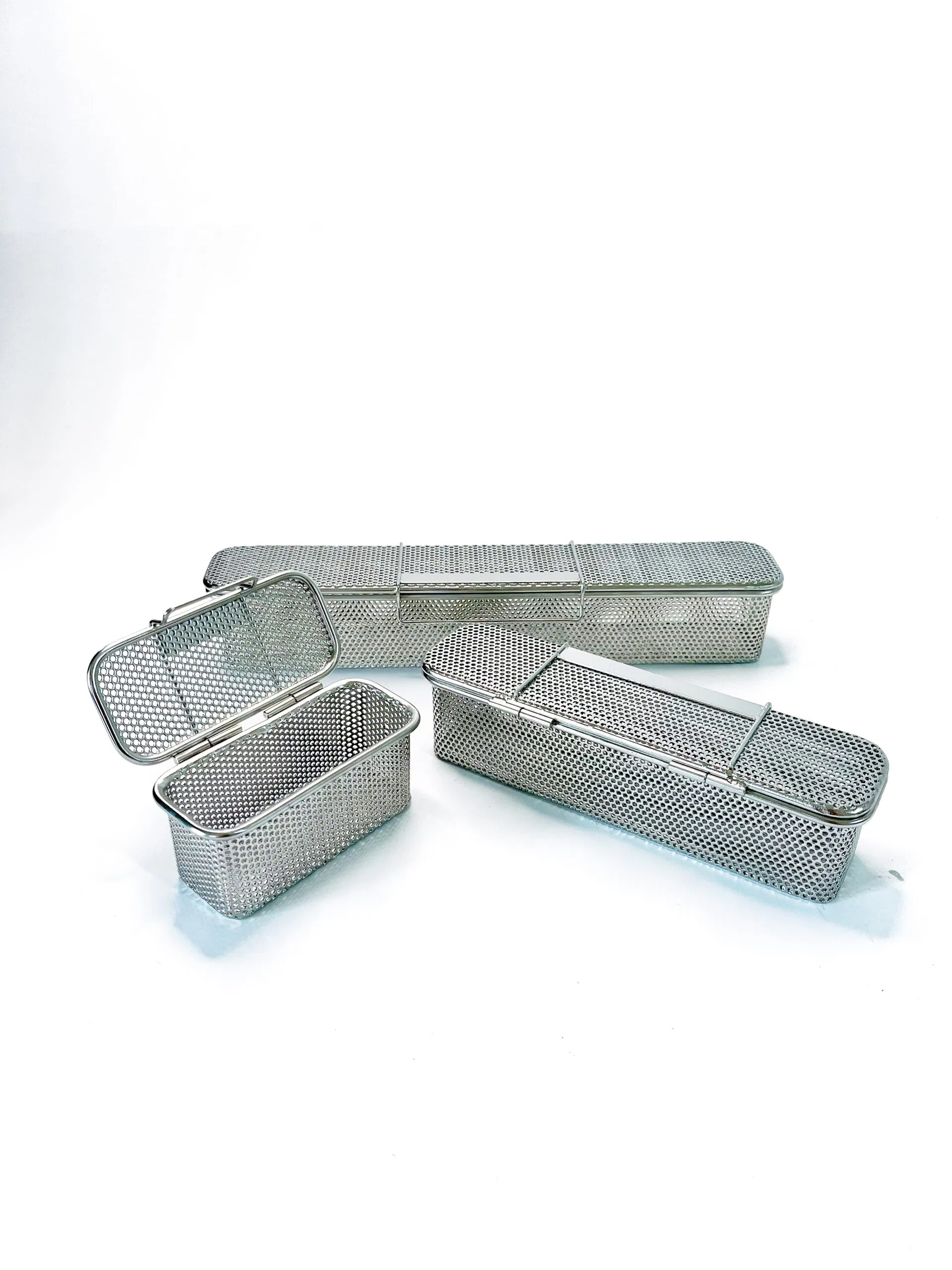 Medical Surgical Rigid Scope Sterilization Mesh Baskets Stainless Steel Mesh Endoscope Box Aluminum Customized Tray Medical Equipment Container