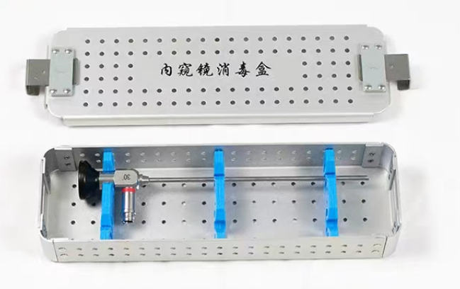 Chinese Factory 450X84X42mm Aluminum Alloy Rigid Endoscope Sterilization Basket Tray Endoscope Sterilization Container