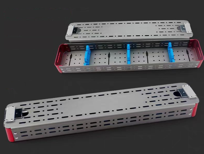 3 Silicone Racks Medical Surgical Instrument Protection Case Aluminum Alloy Rigid Endoscope Sterilization Container