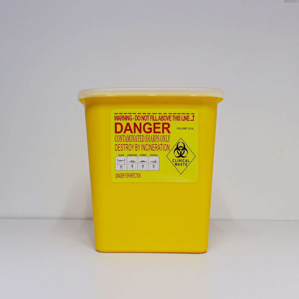 Disposable Waste Needles PP Plastic 10L Hospital Medical Sharps Container