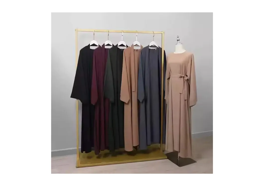 فستان ماكسي شيفون أنيق بأكمام طويلة بتصميم صديق للبيئة مع جيوب