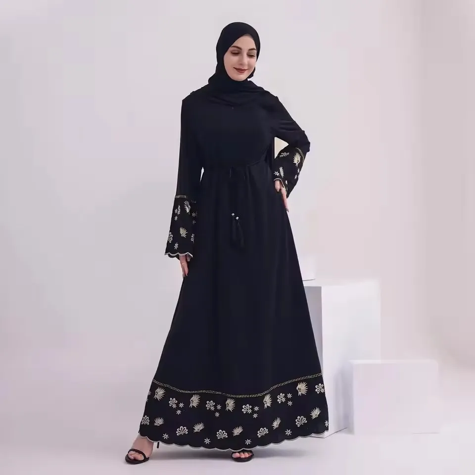 فستان عباءة ساتان أنيق عالي الجودة بطول الكاحل للنساء للأزياء المحتشمة