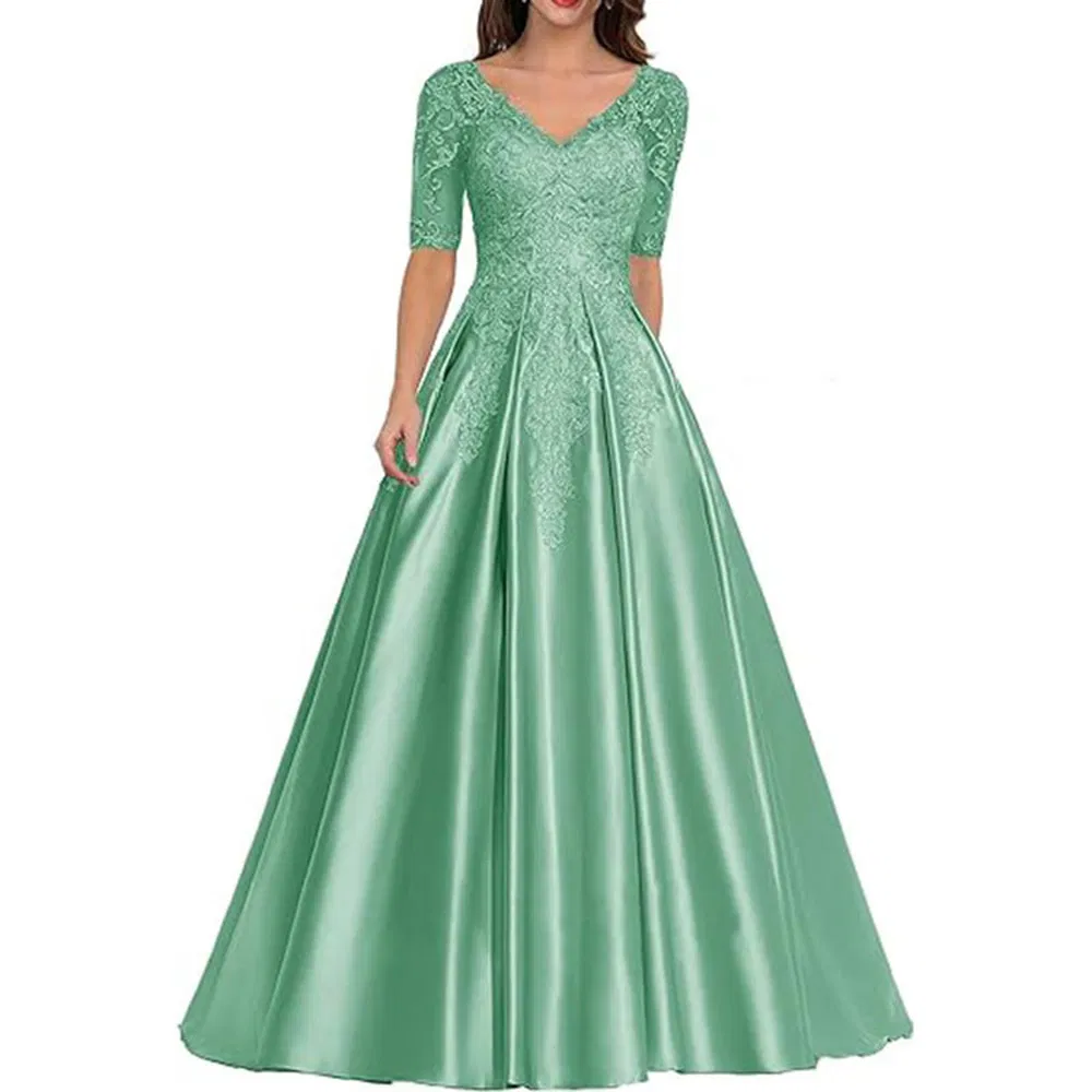 فستان أم العروس الفاخر فستان ضيف الزفاف رسمي حفل مسائي أنيق