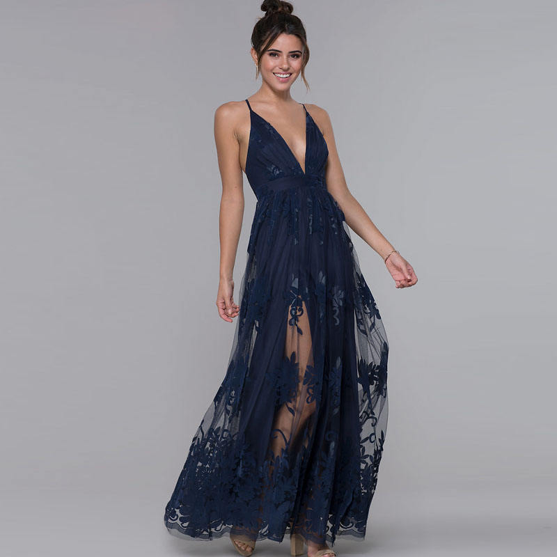 Deep V Spaghetti Strap Flocked Tulle Maxi Gown High Waist A-Line Bridesmaid Muslim Wedding Dress OEM Custom