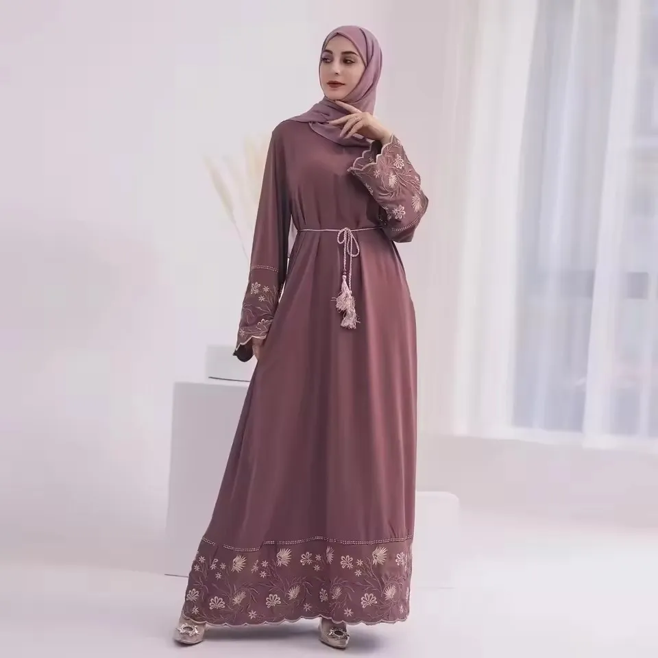 فستان عباءة ساتان أنيق عالي الجودة بطول الكاحل للنساء للأزياء المحتشمة