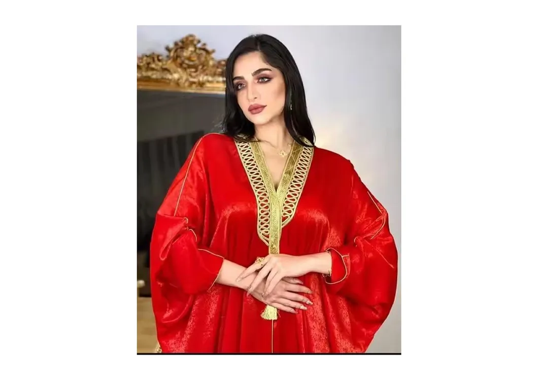 فستان نسائي مسلم فستان كاجوال بأكمام بات، فستان دانتيل أسود متوفر بالجملة
