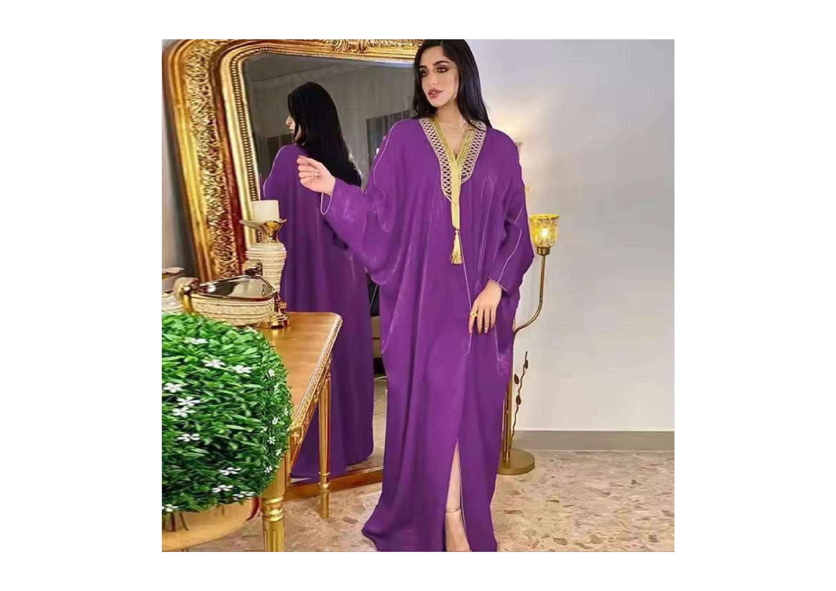 فستان نسائي مسلم فستان كاجوال بأكمام بات، فستان دانتيل أسود متوفر بالجملة