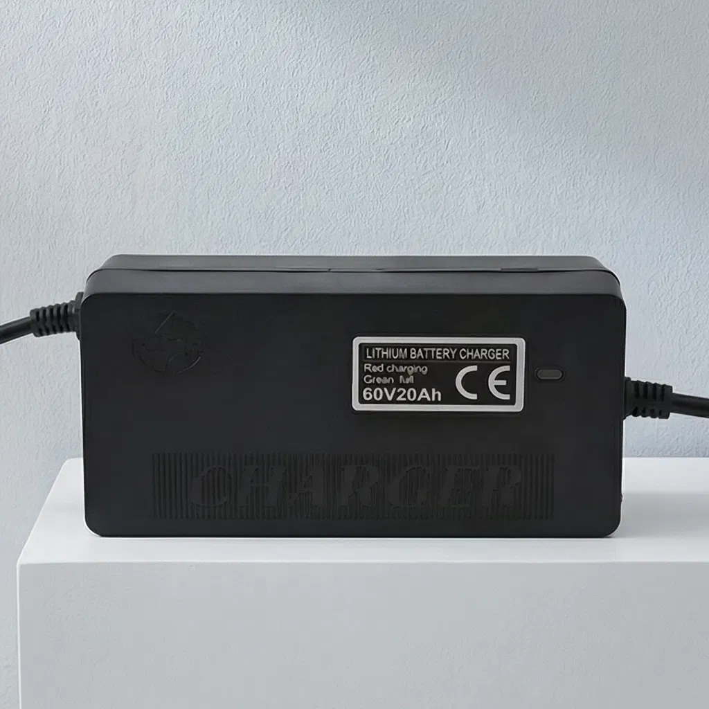 60V 20ah Li-ion Battery Charger with 71.4V Output for Electric Bikes, Electric Scooters, and Tricycles. IP65 Waterproof with Automatic Shutoff