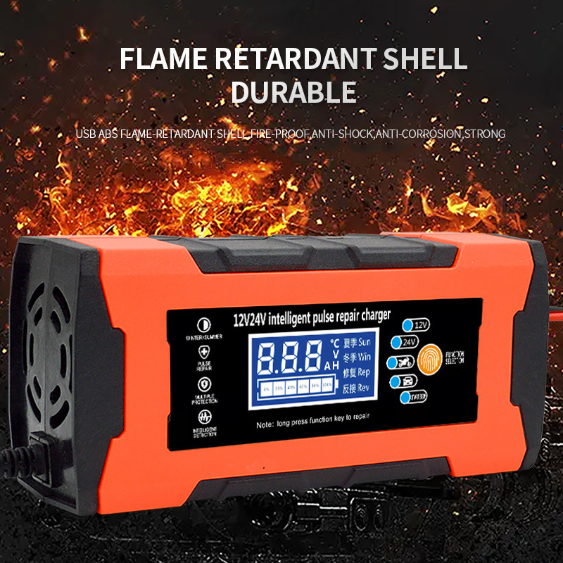 Auto Motorcycle Battery Smart Pulse Repair Car Battery Charger 12V 24V