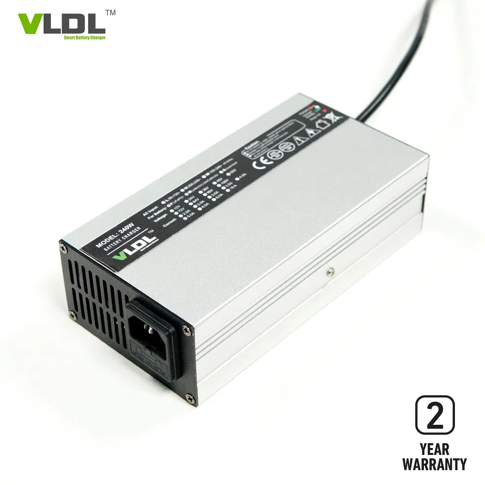 Lithium Battery Charger 24V 8A, Smart Cc CV and Shut-off Charging