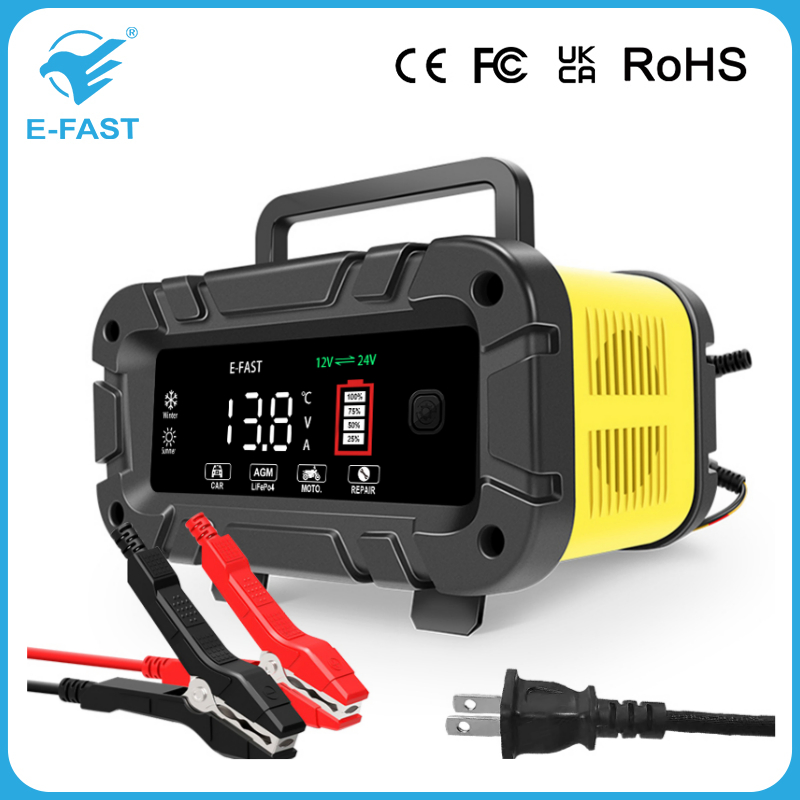 Battery Storage Trickle Charger 12V 24V 20A Lead Acid Battery Charger Auto Shut off for Car Battery