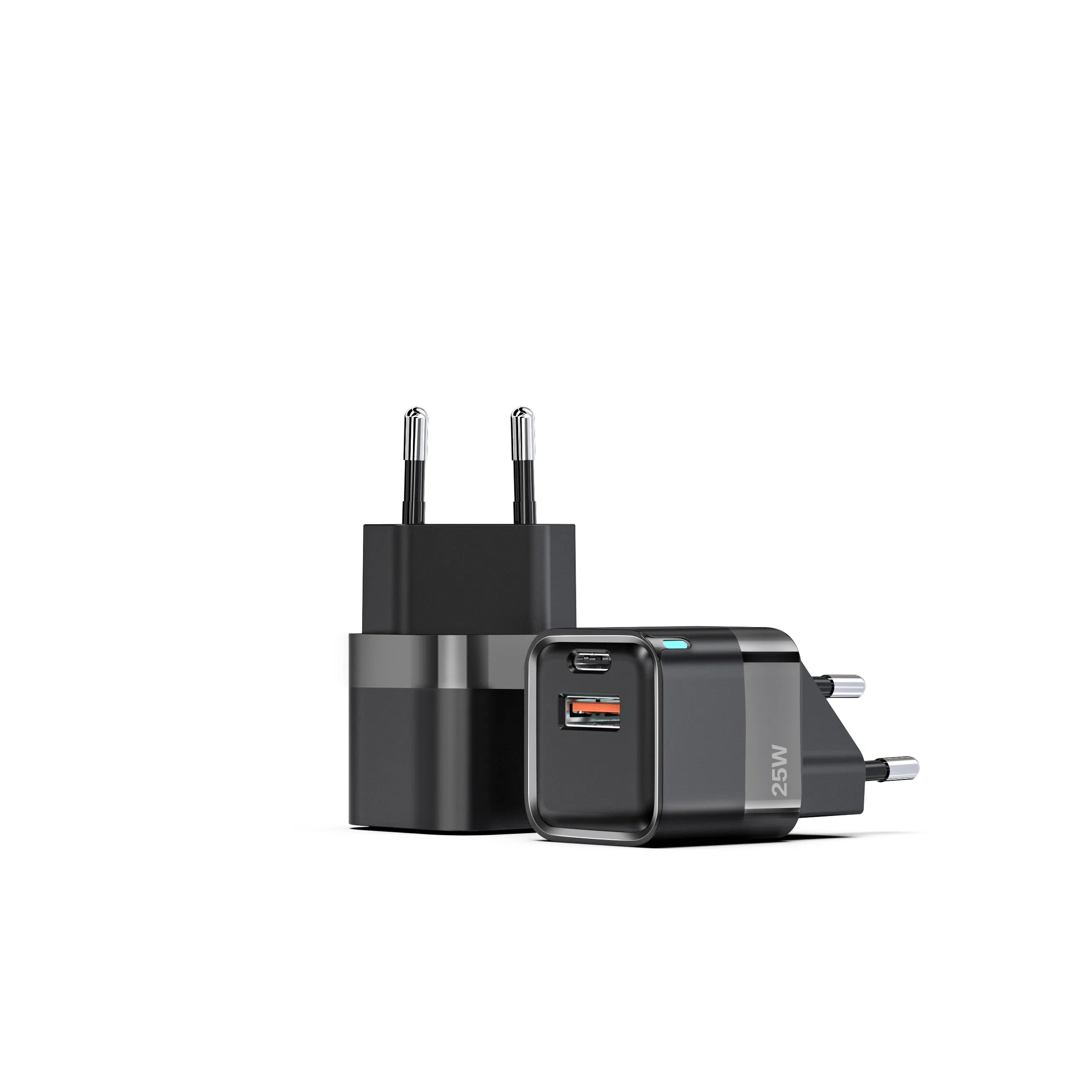 OEM Us EU USB-C 25W Pd Wall Fast Charger GaN Travel Power Adapter for iPhone15 14 13 12 11promax