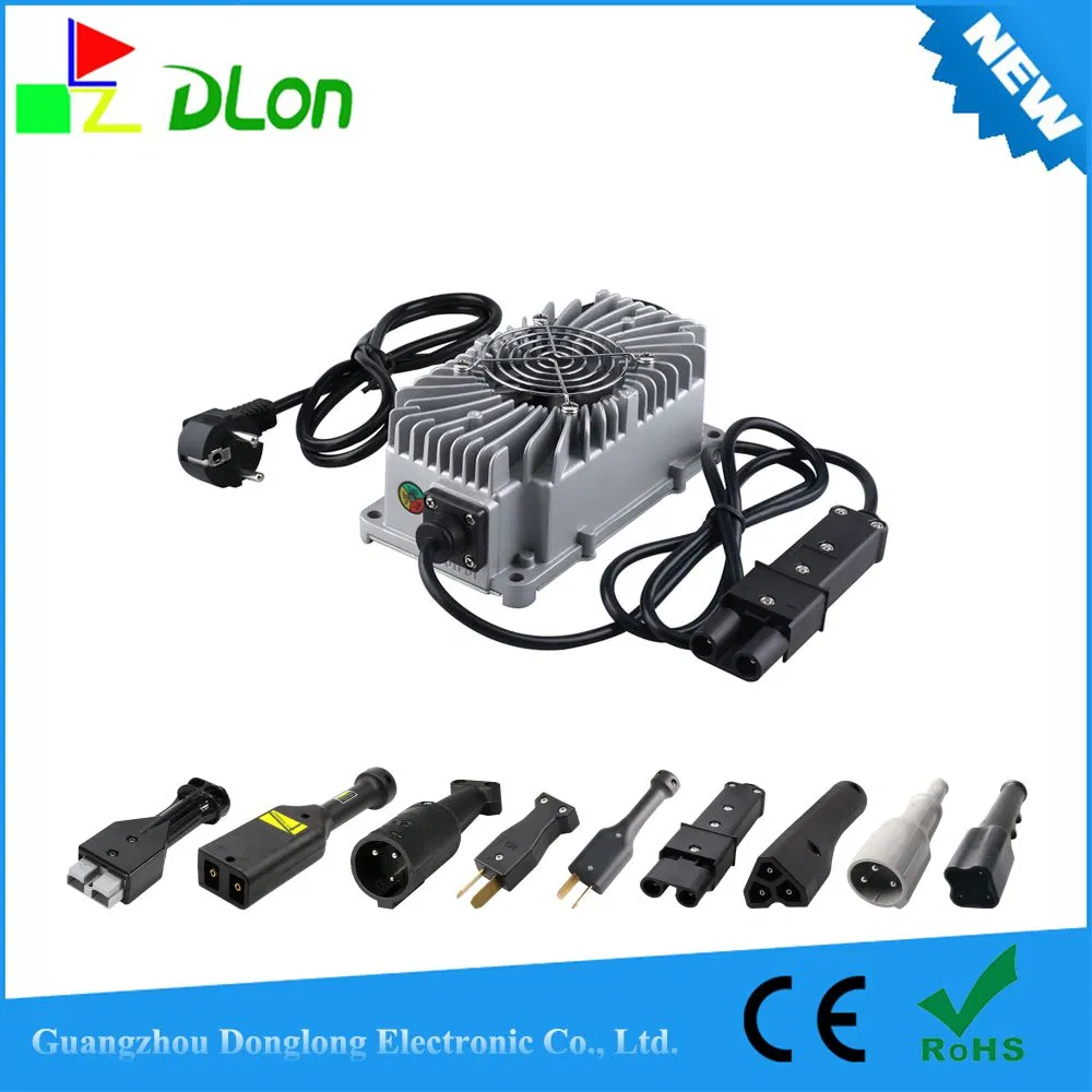 300W 48V 5A Golf Cart Big Round Head Smart Aluminum Alloy Pulse Repair Charger Manufacturer Wholesale