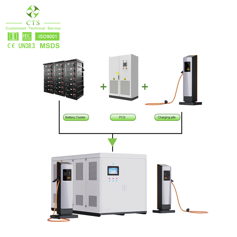 Cts Bess 150kwh 300kwh Energy Storage Battery Container with 50kw 100kw DC Fast EV Charger