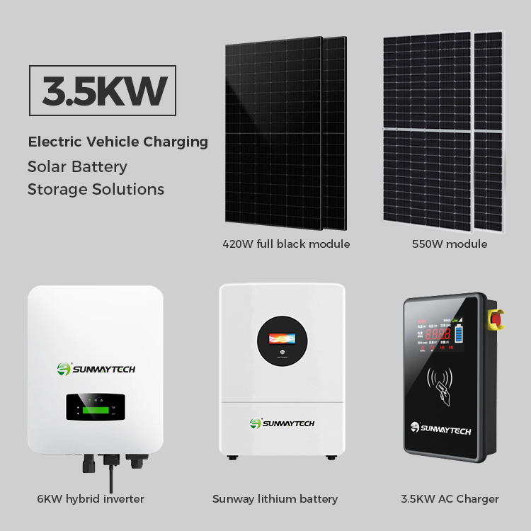 Supplier Cheap Low Price Solar System 3.5kw 3500W Solar Power System with Wall Mount EV Charger Station