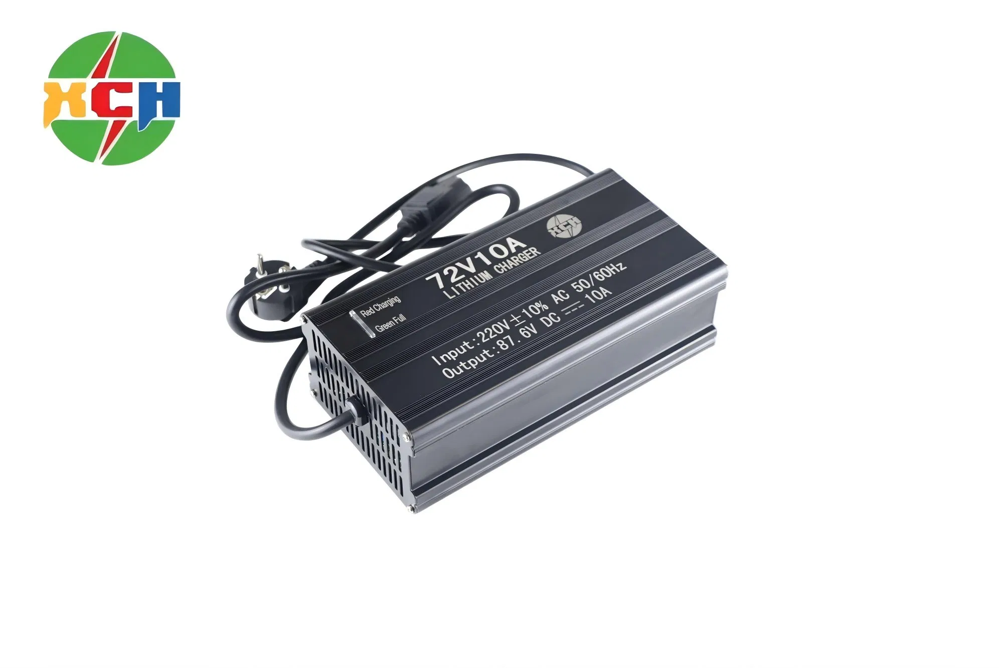 72V10A LiFePO4 Charger with Cut-off Voltage 87.6V Auto-Shutoff for E-Bike