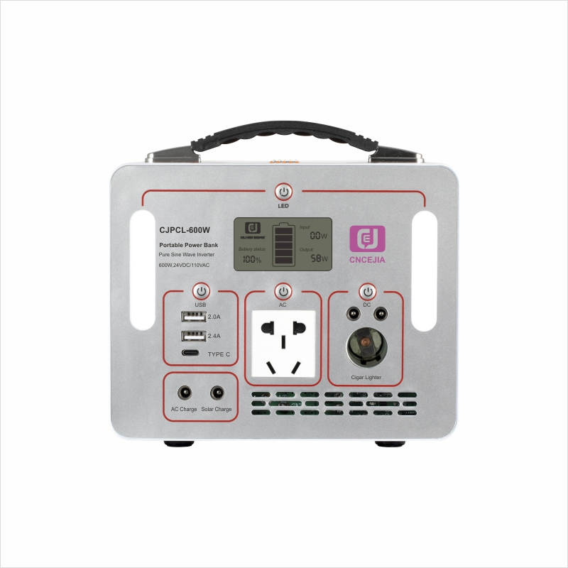 Discount Portable Power Bank Power Station Power Supply Pure Sine Wave Inverter Power Inverters (Cjpcl-600W)