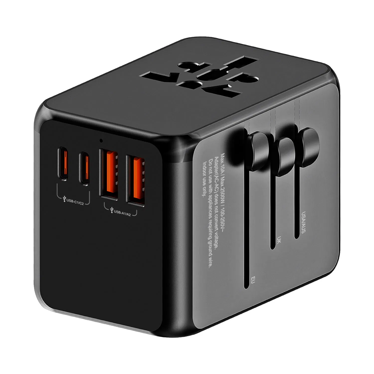 Global Travel Adapter Universal Power Converter with Type C Pd Fast Charge Portable Travel Plug Adapter Universal Charger for Phones, Laptops &amp; Devices