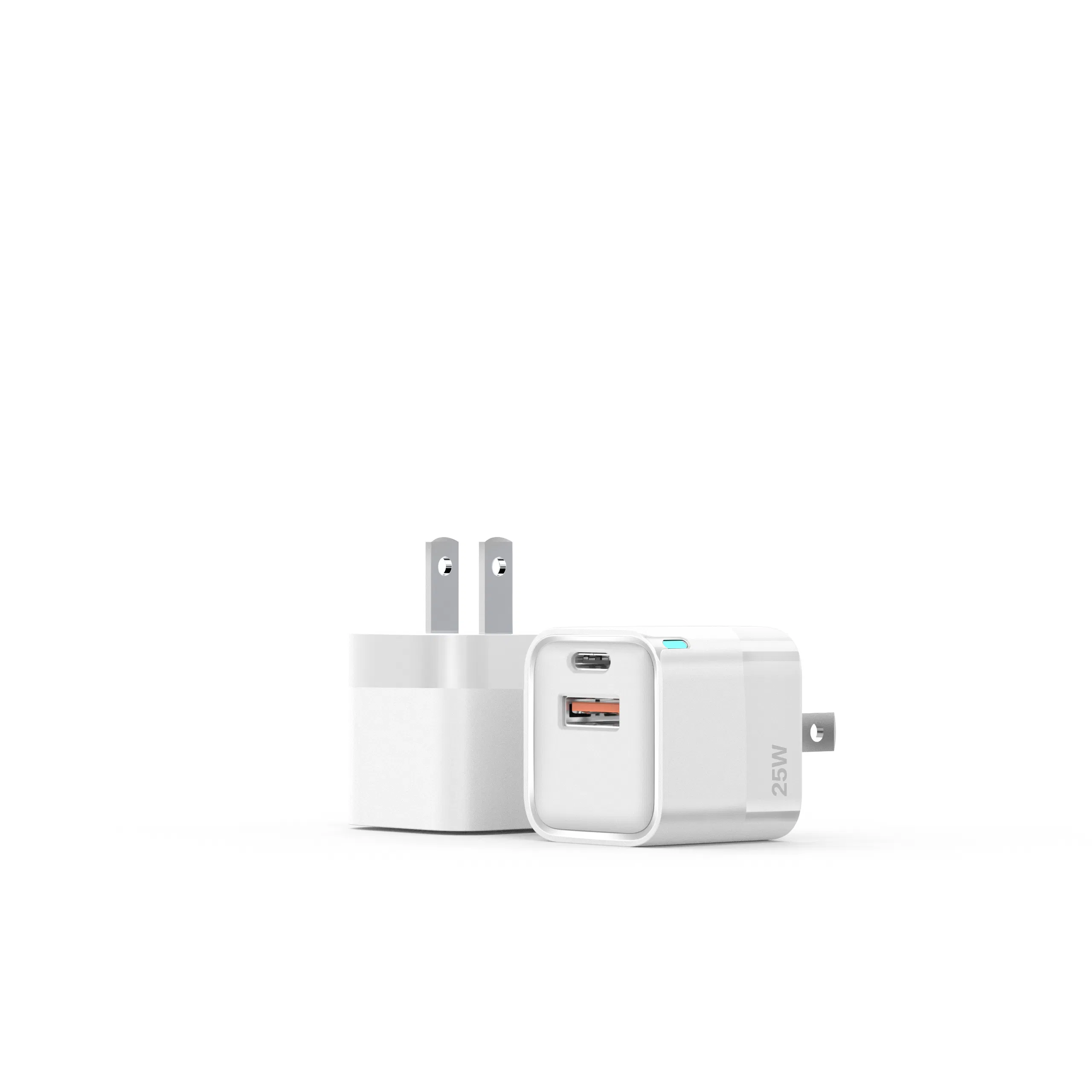 OEM Us EU USB-C 25W Pd Wall Fast Charger GaN Travel Power Adapter for iPhone15 14 13 12 11promax