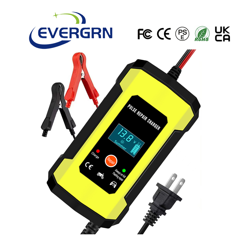 LCD Lead-Acid 12V 6A Smart Pulse Repair Automatic Battery Charger