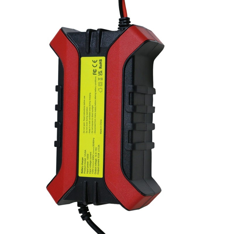 Smart Red 6A Battery Charger with Advanced Pulse Repair Technology