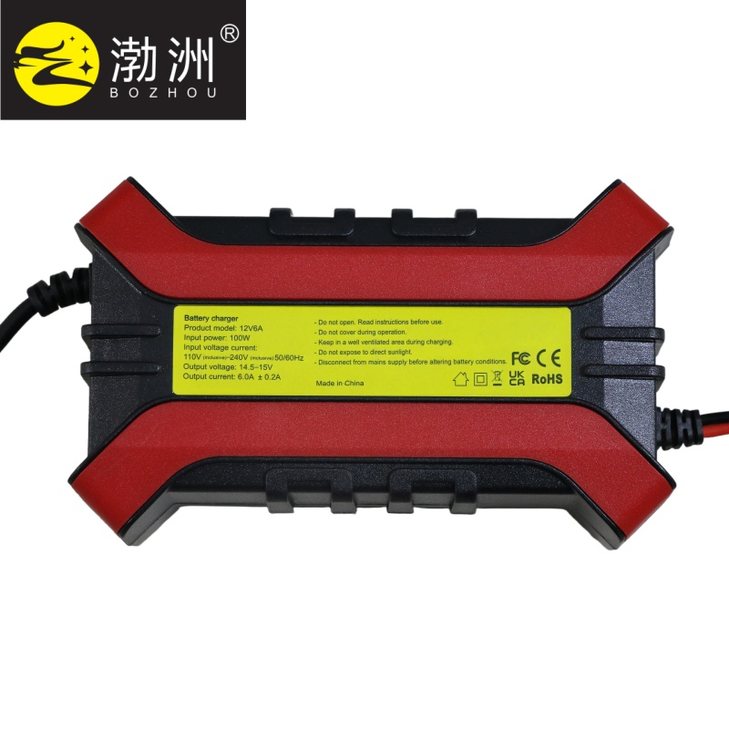 Smart Red 6A Battery Charger with Advanced Pulse Repair Technology