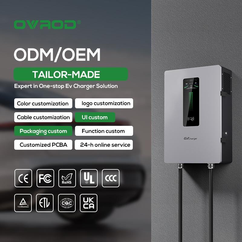 Ovrod 40kw Fast DC Home Electric Car EV Charger Wall-Mounted 100A E V Charging Stations with Inverters GB/T Fast Charging System