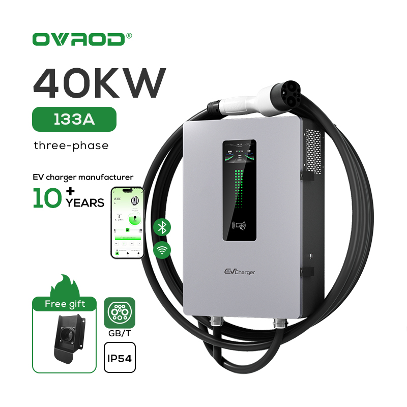 Ovrod 40kw Fast DC Home Electric Car EV Charger Wall-Mounted 100A E V Charging Stations with Inverters GB/T Fast Charging System