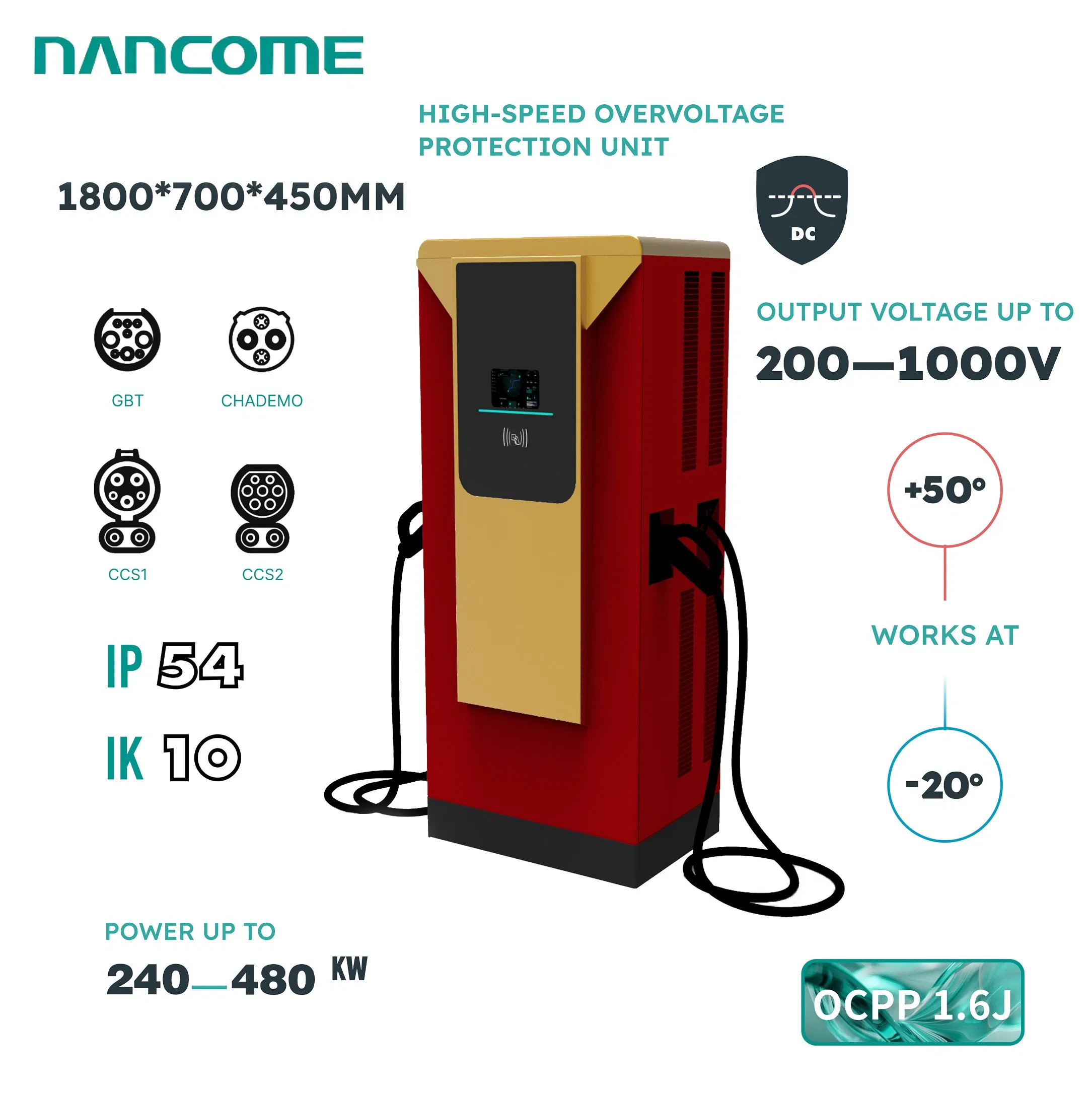 Nancome Industrial High Power Charging Station for Commercial Fleet Charging with 360kw