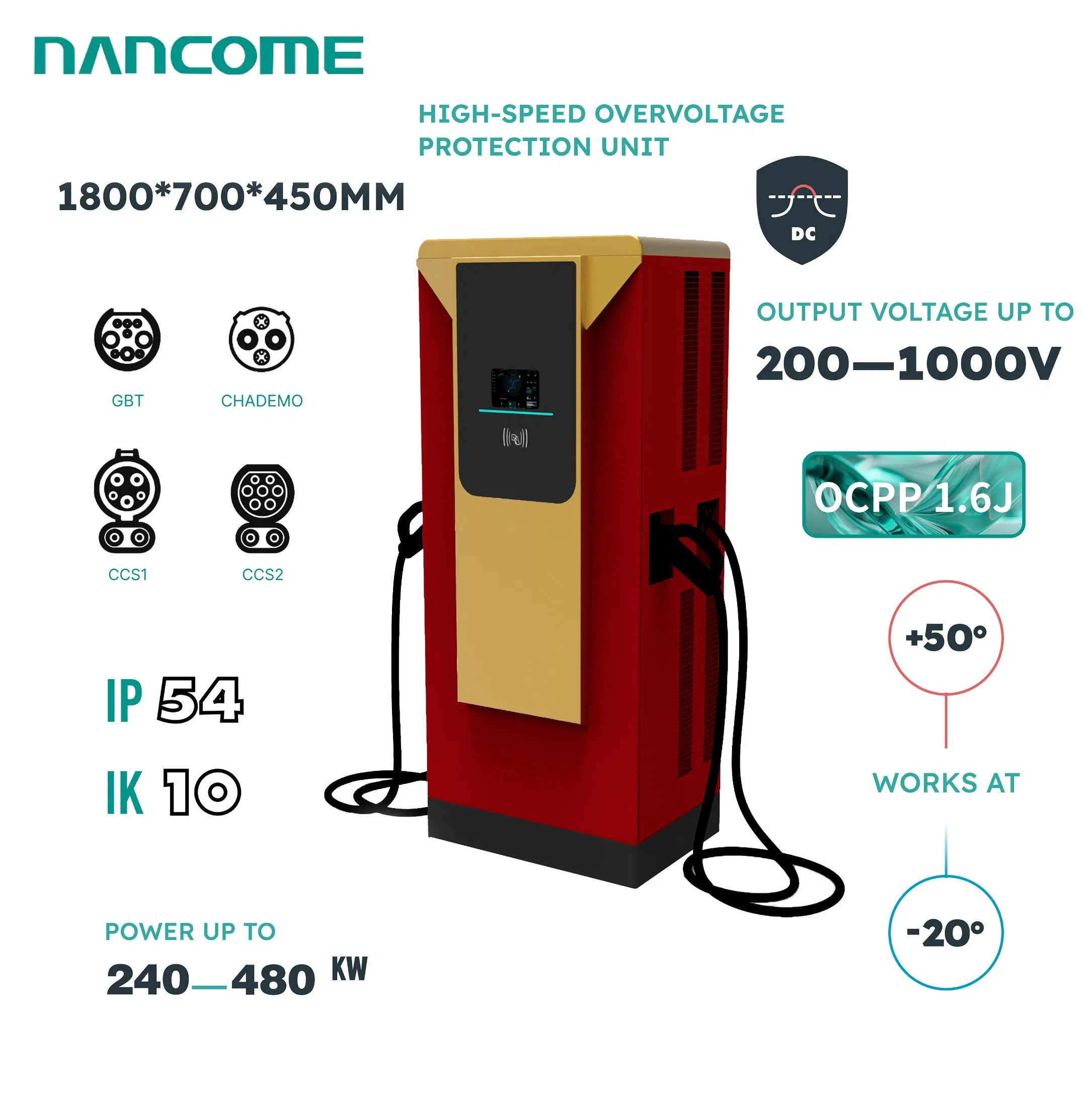 Nancome Industrial High Power Charging Station for Commercial Fleet Charging with 480kw