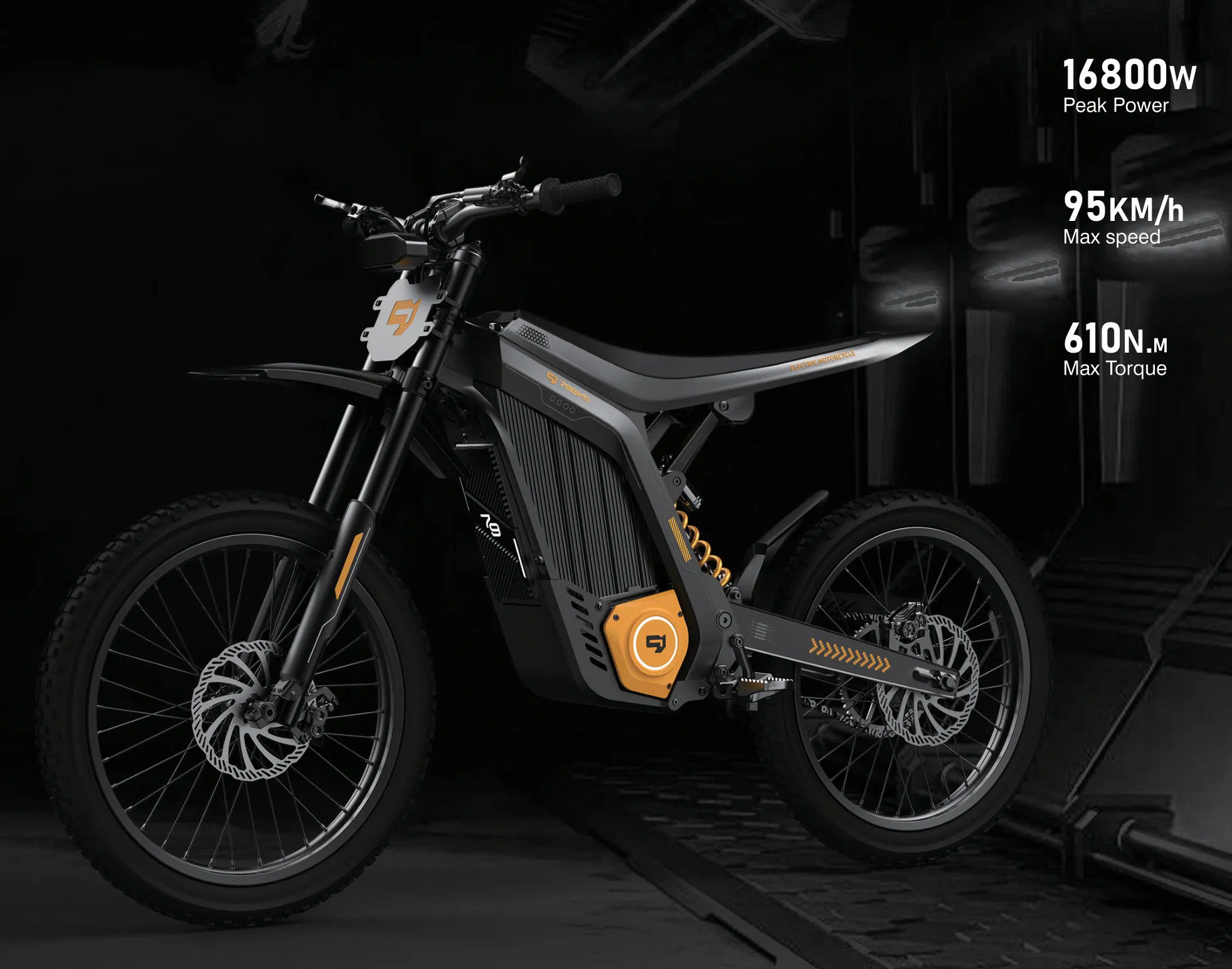 New Electric Cross Dirtbike 72V 40A 95km/H 610n. M Racing 120km 16.8kw