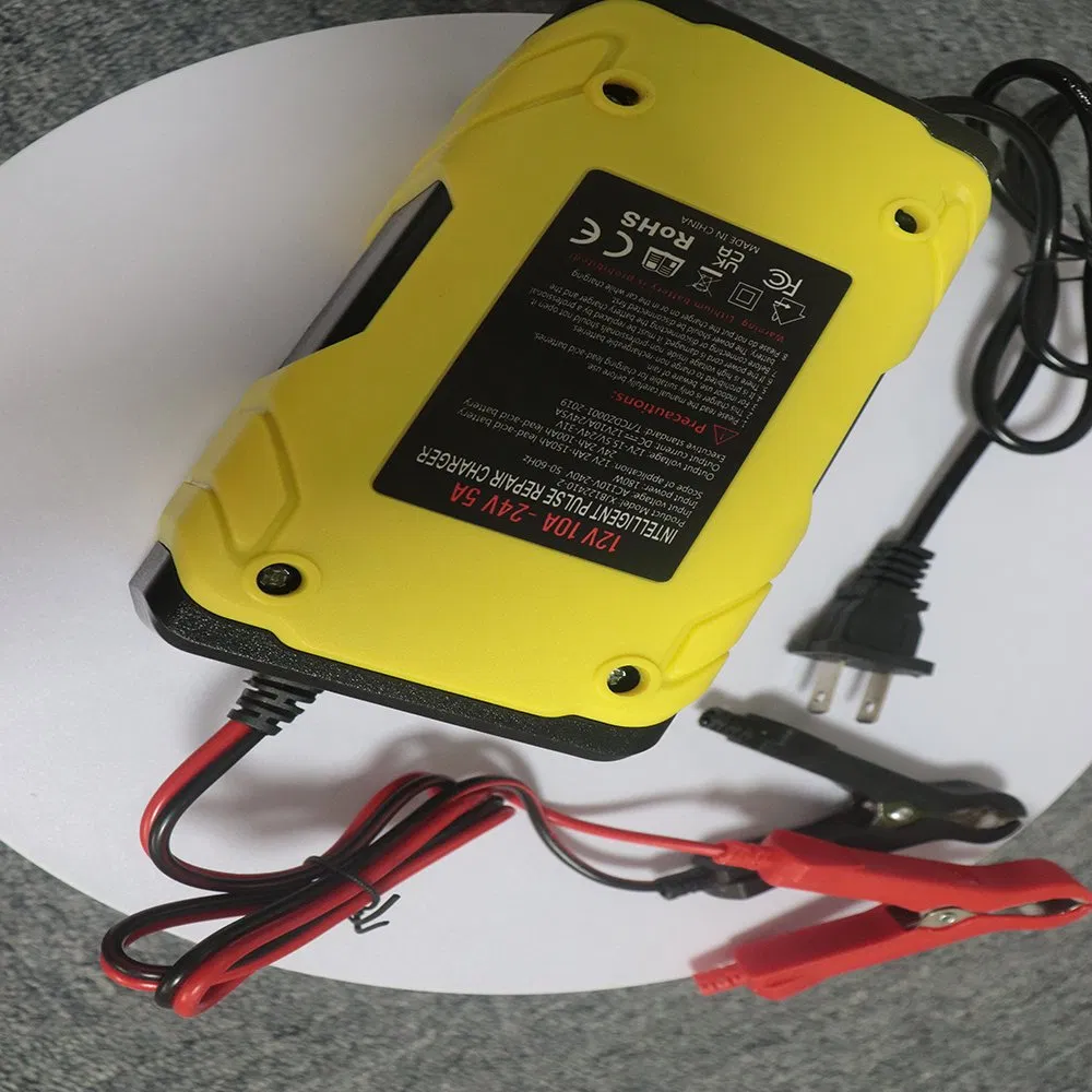 12V10A 24V5a Electric Intelligent Pulse Repair Charger Automatic Smart Rechargeable AGM Gel Car Battery Charger