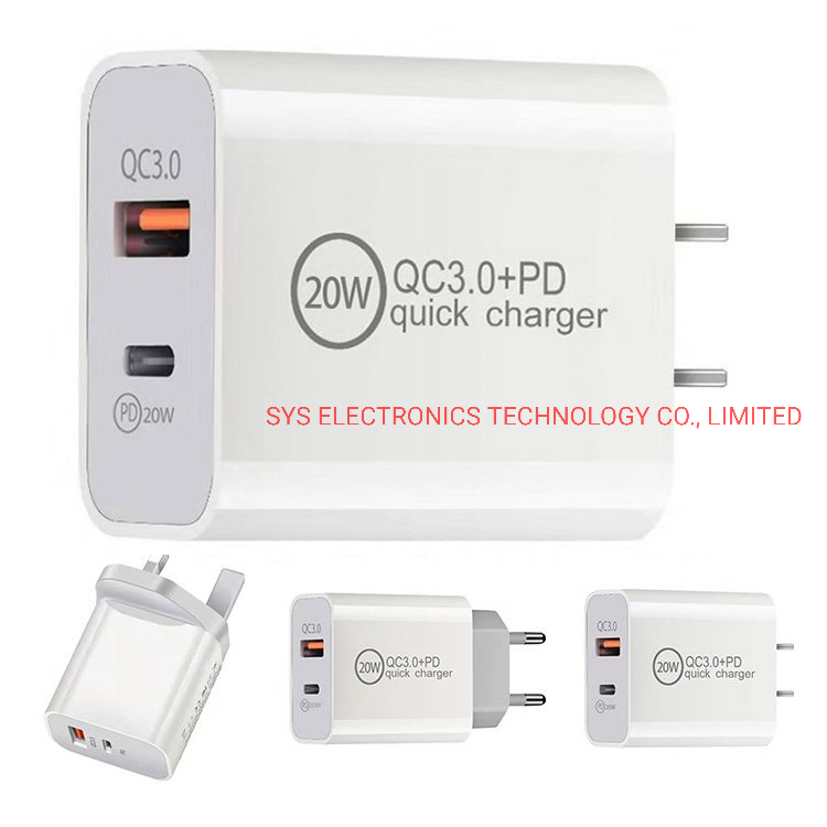 Wholesale Pd 20W Power Adapte Dual Port Mobile Phone Travel Charger Adapter