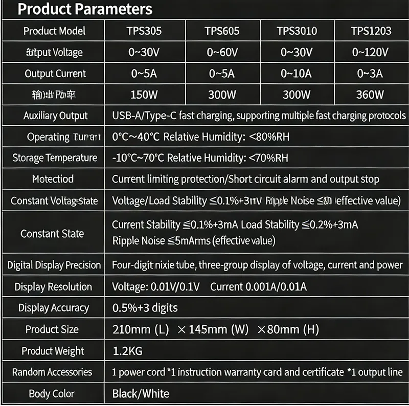 Adjustable DC Power Supply Features