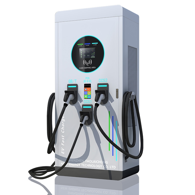 Three Guns 60kw/90kw/120kw/180kw/240kw Floor Standing DC+AC Fast EV Charging Station for Electric Vehicles