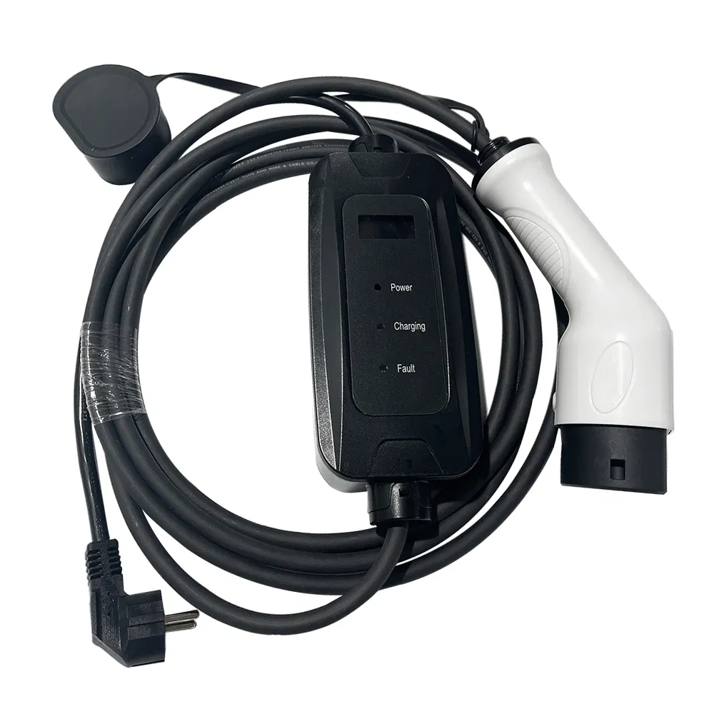 IEC62196-2 16A 3.5kw Fixed Current Portable EV Car Charger with 5m Cable and Olcd Screen
