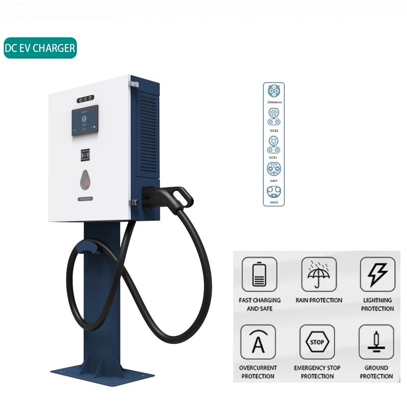 DC Output Commercial Use 5 Meter Cable Wall-Mounted EV Charger