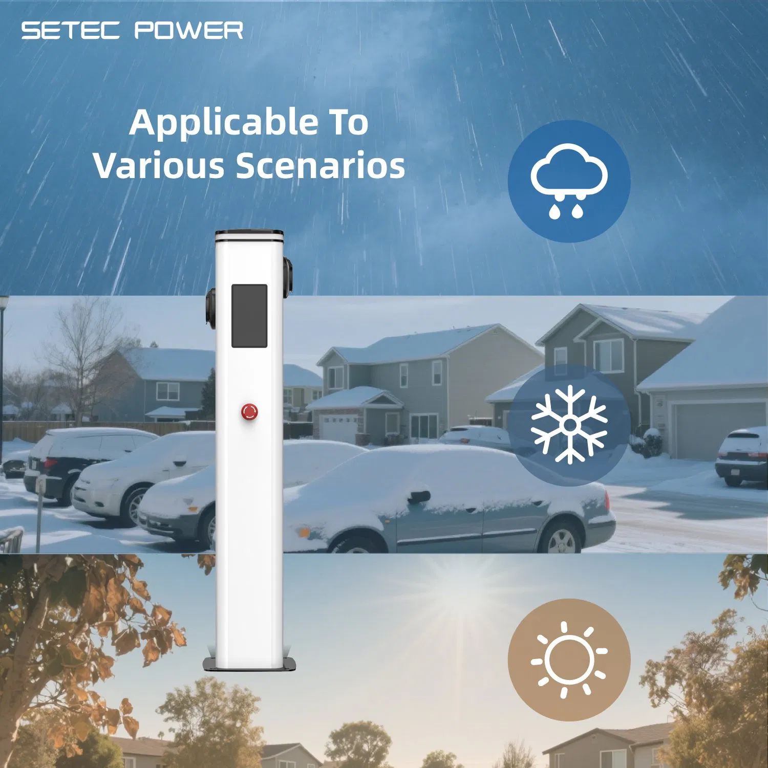 SETEC POWER 7kw11kw19.2kW 22kw 41kW Floor-Standing Station for Electric Cars High Efficiency Charging