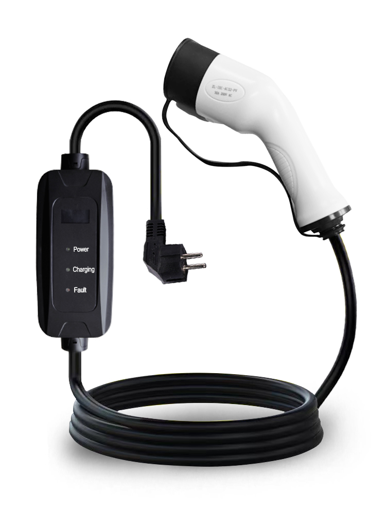 IEC62196-2 16A 3.5kw Fixed Current Portable EV Car Charger with 5m Cable and Olcd Screen