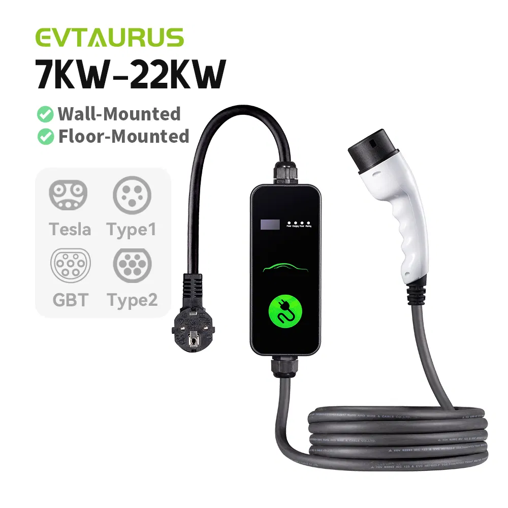 32A 7kw Gbt Portable Fast Charging Station on-Board Electric Vehicle Charger for EV Charging