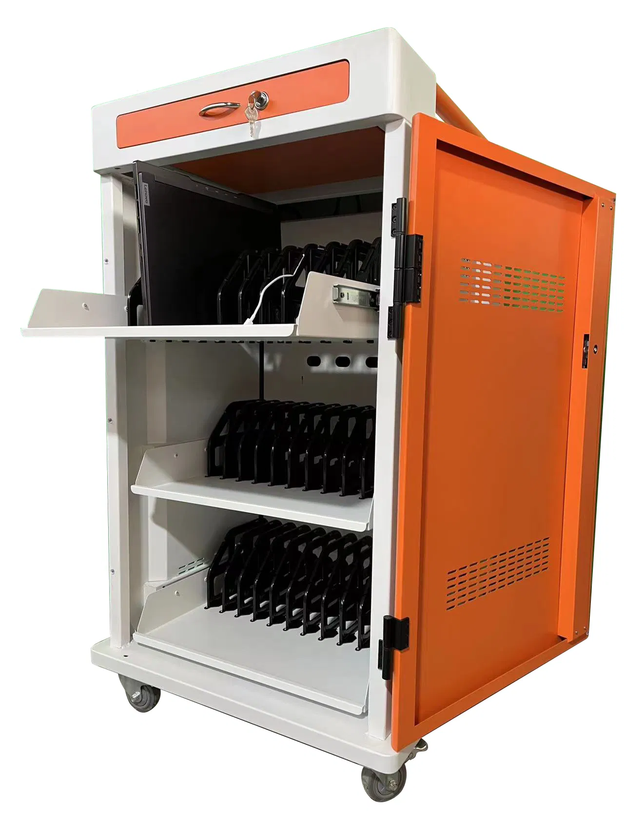 Laptop Tablet Charging Cart Power Distribution Cabinet for School Use