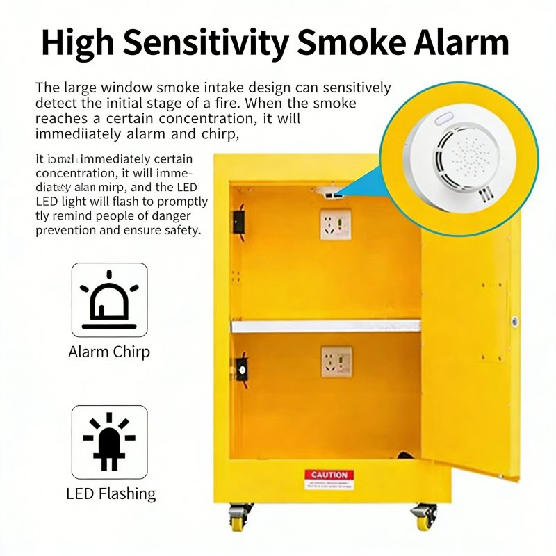 60 Gallon Explosion-Proof Lithium Battery Storage and Charging Cabinet with Power Outlets, Fire Suppression &amp; Spill Containment