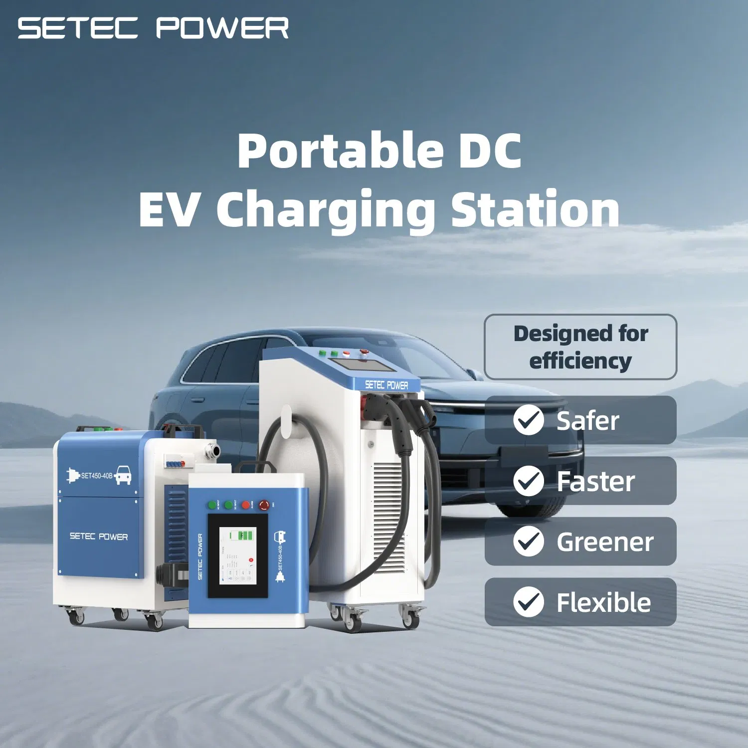 OEM 10-60kW Level 3 Portable Fast Electric Car Charging Station DC EV Charger Station