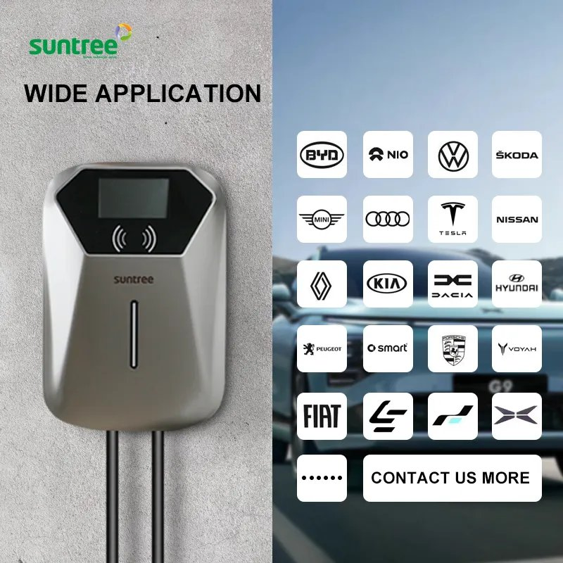 Manufacturer Single Phase 220V Wall 32 AMP 7kw Smart Home AC EV Smart EV Car Charger Wallbox with 4.3inch Screen