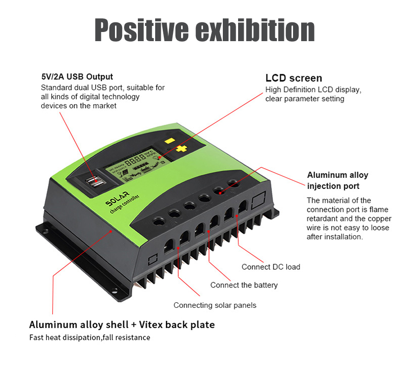 Smart 12V 24V Auto Solar Panel Charger Regulator for Lead Acid Battery 20A 30A 40A 50A 60A PWM Solar Charge Controller