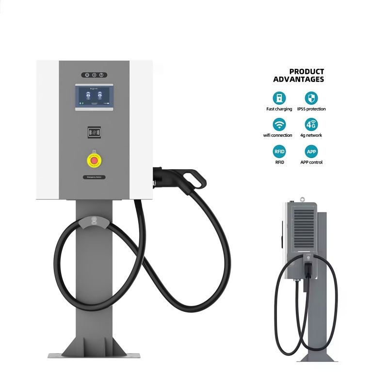 DC Output Commercial Use 5 Meter Cable Wall-Mounted EV Charger