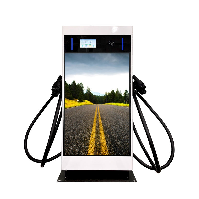 Smart DC Evse 60kw with Advertising LCD Floor-Standing EV Fast Charging Station