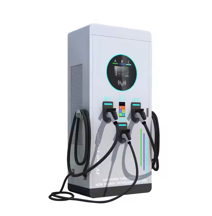 Three Guns 60kw/90kw/120kw/180kw/240kw Floor Standing DC+AC Fast EV Charging Station for Electric Vehicles