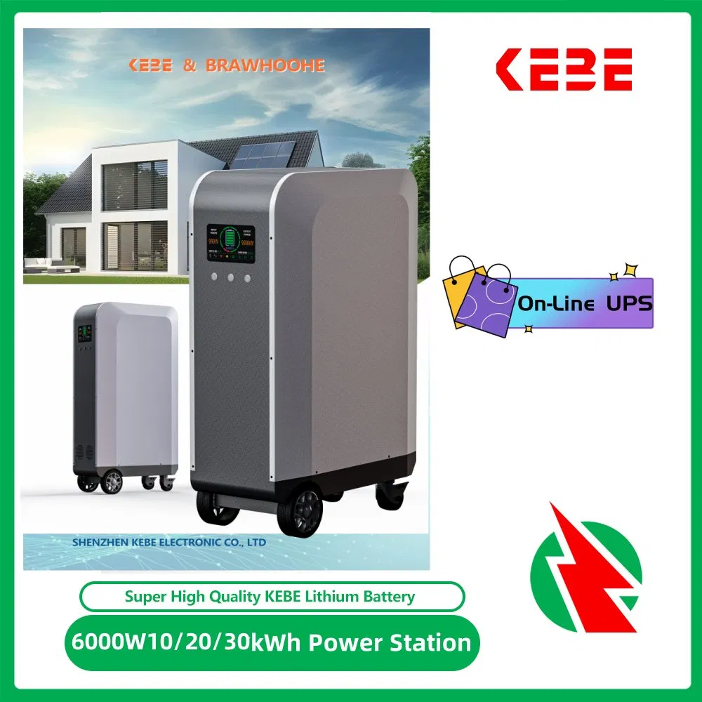 30kwh Solar Power System Online UPS 6kw Home EV Charging Stable Voltage &amp; Frequency Rechargeable Lithium Battery Energy Storage System